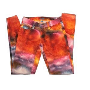 Space galaxy orange skinny Jeans Size 3